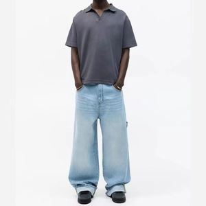 Logotipo personalizado libre de impuestos de EE. UU. Casual 180g poliéster/lona de algodón gótico de gran tamaño manga corta Color sólido cuello en V para hombre para camisas - Product Image 2