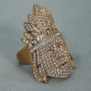 Glamorous Men's Hip Hop Ring 14KT Yellow Gold with Fancy New Design Featuring Lab Grown Diamonds - Product Image 2