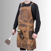 Tablier de Chef Personnalisé en Cuir Véritable de Haute Qualité Style Vintage pour Hommes – Vêtements Premium, Service OEM de Marque Personnalisée, Couleur Personnalisée