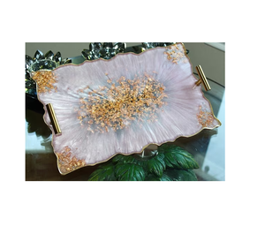 Plateau de service en résine au design attrayant pour le bureau et les hôtels Plateau en résine époxy pour le café et le thé - Product Image 3