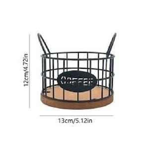 Cesta de almacenamiento de alambre de Metal de estilo americano de tendencia superior con Base de madera en el interior Tamaño personalizado Forma Color Usos en la cocina del hogar - Product Image 2