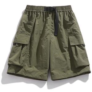 <b>Men</b> <b>Shorts</b> Casual Summer Fashion Oversized Loose Fit Streetwear Style <b>Lightweight</b> Breathable Cotton Custom Logo <b>Shorts</b> - Product Image 1