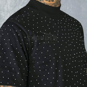 Recién llegado, camiseta con diamantes de imitación, ropa cómoda para hombre, ropa informal, camiseta con diamantes de imitación a precio razonable - Product Image 3