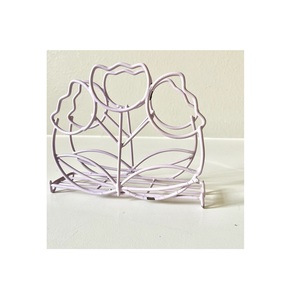 Porte-serviettes en métal dessus de table porte-mouchoir décoratif de luxe en gros forme personnalisée fait à la main porte-serviettes de marque - Product Image 3