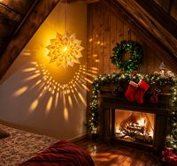 Lanternes étoiles en papier suspendues pour Noël, décoration intérieure pour fenêtre, décorations de fête, étoiles en papier suspendues pour les fêtes