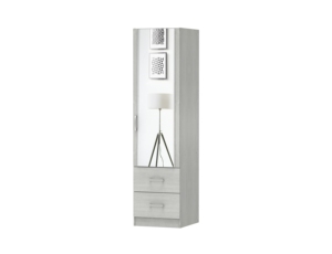 Modern Design 1-Door 2-Drawer Bedroom <b>Wardrobe</b> Malaysia-Made Wooden Chipboard Home Furniture with Large Hanging Space Mirror - Product Image 2