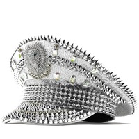 Chapeau de carnaval Mardi Gras à sequins et diamants, à pointes, pour femmes, festival Burning Man, chapeau de capitaine pour la fête costumée