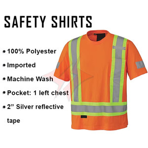 Uniforme de travail sur mesure, respirant, imperméable, en polyester/coton, conforme à la norme ANSI Classe 1, manches courtes ou longues, haute visibilité, réfléchissant, de sécurité - Product Image 3