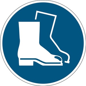 Autocollant mural signalétique obligatoire ASR A1.3/DIN EN ISO 7010 Protection des pieds 430mm R9 DURABLE - Product Image 1