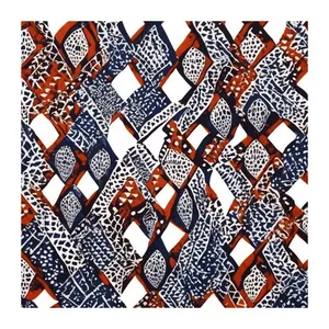 Customized White and Red Color Dutch Style Fabric African Real Wax Print 100% Cotton Fabric 6 Yards