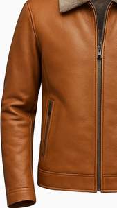 Chaqueta de Cuero Marrón Otoñal para Hombre, Estilo Retro, Talla Grande 5XL, Cuero Vacuno Natural, Corte Entallado, Abrigo de Cuero Genuino - Product Image 6