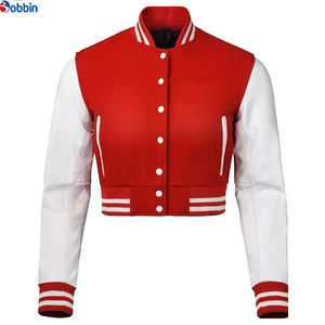 Vestes universitaires courtes en cuir personnalisées, couleurs, tailles et logo personnalisés, vestes universitaires courtes pour femmes, vestes universitaires courtes pour femmes, best-sellers - Product Image 4