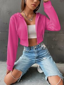 Sudadera con Capucha para Mujer, Tejida en Algodón 100%, con Pedrería, Personalizable, Estilo Urbano, Cierre Frontal, Ecológica - Product Image 2