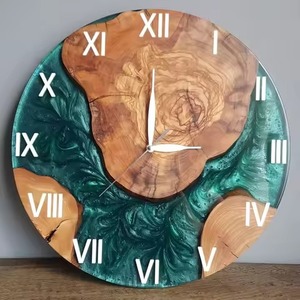 Stylish Modern Art Resin Wood Wall <b>Clock</b> Needle Display Timeless <b>Antique</b> Feature for Living Room Decor - Product Image 3