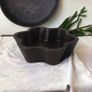 ชุดชามสลัดผลไม้รูปดอกไม้สีน้ำตาลเข้ม3ชิ้นเครื่องใช้สำหรับโต๊ะอาหารทำจากไม้มะม่วงที่เป็นมิตรกับสิ่งแวดล้อม - Product Image 4