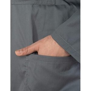 CBF Balducci Group Unisex Grey/Red <b>Work</b> <b>Apron</b> Coat Professional Workwear Made in Albania - Product Image 5