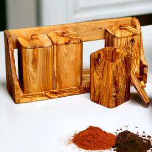 Récipient à épices, boîte à bijoux, porte-épices, décoration de la maison, récipient en bois, récipient à épices en bois - Product Image 1