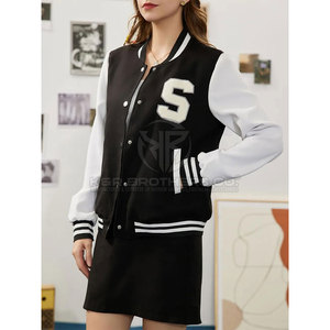 Veste universitaire pour femmes Classic Slim Fit Bomber Baseball Jacket for Winter Fashion and Daily Street Look - Product Image 3