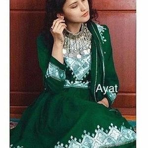 Robe traditionnelle afghane brodée en velours afghan Salwar Kameez pour femmes, faite à la main, pour mariage, fête, vente de coton sur mesure pour - Product Image 2