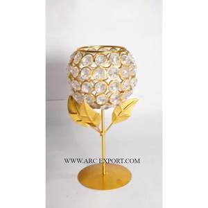 Bougie de décoration de table en métal et cristal de grande taille Bougie votive Standard Design Home Restaurant Lightening Candle Votive - Product Image 2