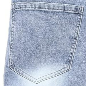 Pantalones cortos de mezclilla azul claro 2025 100% cintura de algodón recto con estilo desgastado con logotipo personalizado - Product Image 5