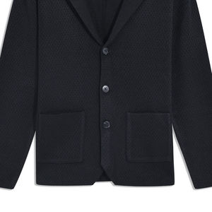 Wholesale Solid Black Plain <b>Cardigan</b> Sweater 100% Cotton Customizable Winter Outfit Anti-Wrinkle Breathable Properties Front - Product Image 3