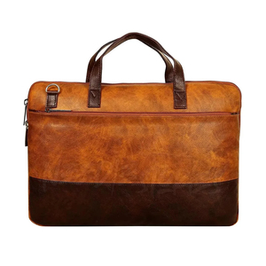 <b>Leather</b> Laptop <b>Briefcase</b> Classic Handle Zipper Closure Durable for Daily Commute - Product Image 1