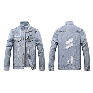 Chaquetas Vaqueras 100% Algodón para Hombre, Estilo Vintage, Color Sólido, Bolsillo, Grosor Estándar, Cuello Alto, Logotipo Frontal, Ropa de Alta Calidad - Product Image 6