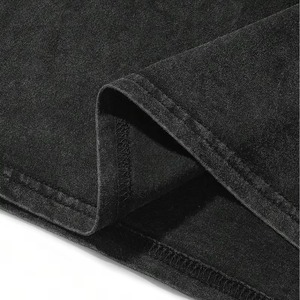 Ropa de Verano con Logotipo Personalizado, Tejido de Punto Grueso de 200g, Informal, Transpirable, Oversize, con Pedrería, 100% Algodón, Estilo Urbano, Lavado Ácido - Product Image 3