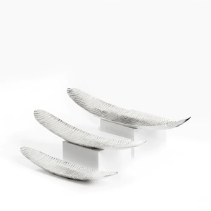 Bandeja de aluminio para frutas de forma curva, bandeja de aperitivos y comida de Metal chapada en oro para decoración del hogar y la cocina - Product Image 2