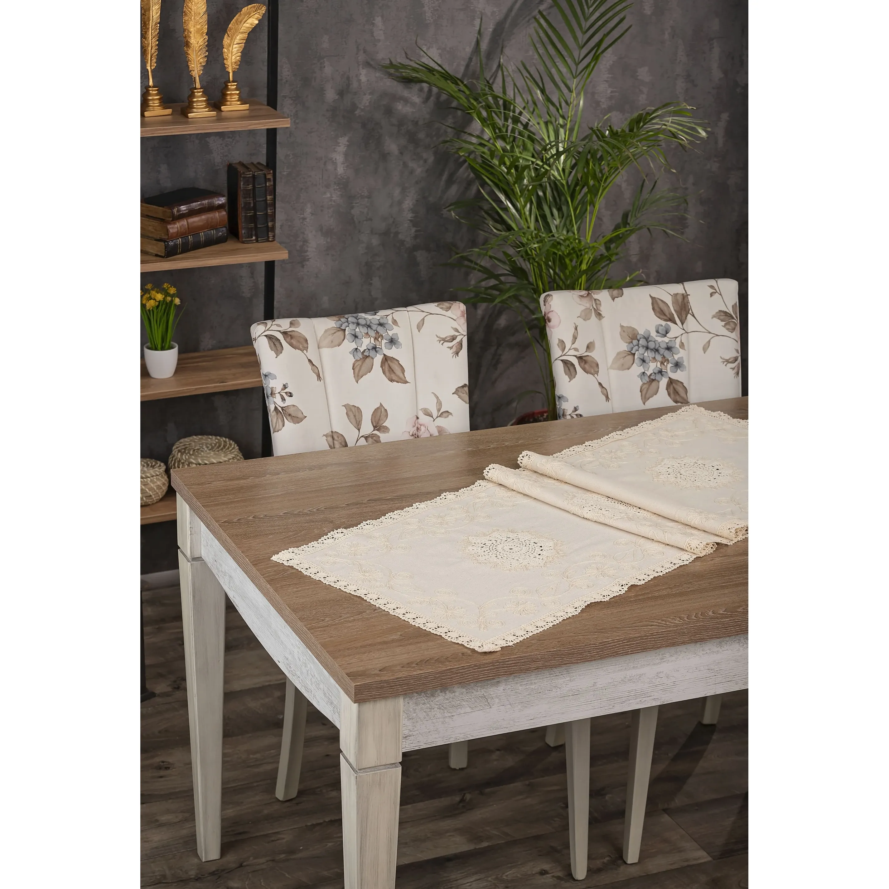 Elegant Cream Ivory with Tonal Embroidery