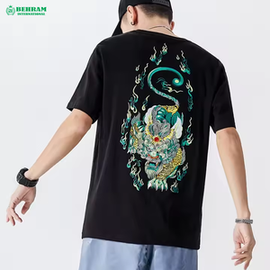 Embroidery T-Shirt Manufacturers Breathable Custom Heavy <b>Weight</b> Vintage Casual Wear Eco-Friendly Quick Dry Embroidery <b>Blank</b> Men - Product Image 2