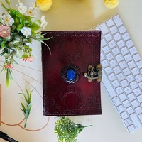 Cuaderno de Viaje Retro Exclusivo Hecho a Mano, Tripal Moon, A4/A3, Tapa Dura, Encuadernado en Cuero, Papel sin Líneas, Papel para Notas