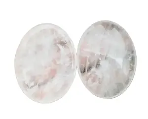 Premium Clear quartz Oval Palm Pocket Stone Worry Hot Selling For Stress Anxiety Relief Natural Clear Gemstone worry stone