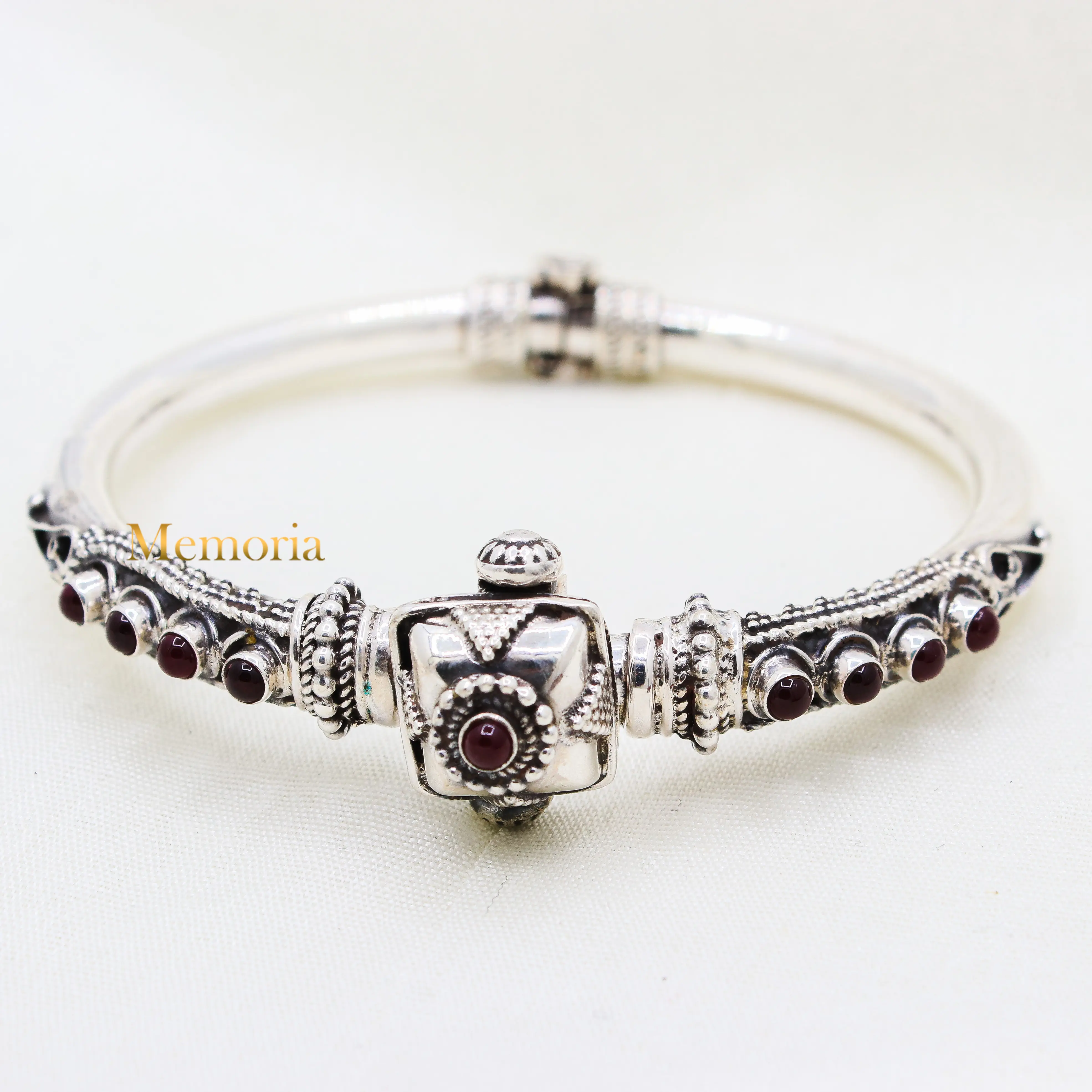 Lab Gemaakt Robijn Edelsteen 925 Sterling Zilveren Kada Armband Voor Vrouwen Traditionele Handgemaakte Sieraden Leveranciers Groothandel