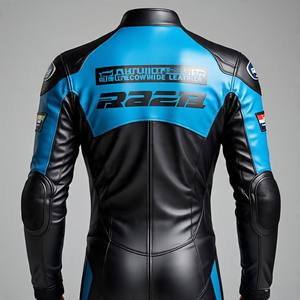 Combinaison de course en cuir pour moto, dimensionnement et design personnalisés, coloration complète, armure certifiée CE, doublure de ventilation, curseurs externes - Product Image 1