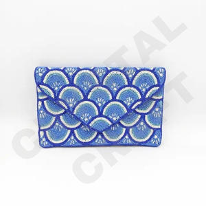 <b>Blue</b> Scallop Custom Beaded Party Clutch Evening Bag Designer Ladies Shoulder Bags Luxury <b>Purses</b> and Handbags Parties - Product Image 1