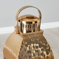 WB INC INDIA Linterna de Lujo Chapada en Oro, de Hierro, Duradera, Hecha a Mano, Ecológica, Resistente al Calor, Personalizable, Grande, para el Hogar, Navidad