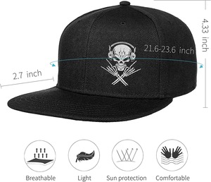 Rock Skull Snapback Hats for <b>Men</b> Women <b>Flat</b> Brim Adjustable Size Baseball <b>Cap</b> Cool Black Hats Outdoor Trucker Hat Dad <b>Caps</b> - Product Image 3