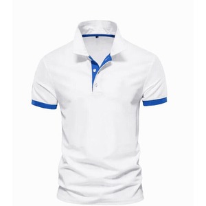 Polo pour homme en coton de haute qualité, coupe ajustée, manches longues, décontracté, pour le golf, avec tissu tricoté à rayures courtes, uni - Product Image 5