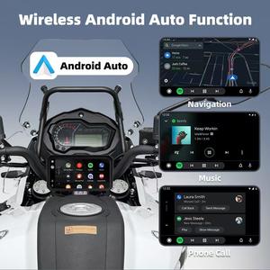 Pantalla de Moto de <span class=keywords><strong>5</strong></span> <span class=keywords><strong>pulgadas</strong></span>, Monitor portátil para motocicleta, compatible con DVR, navegación para motocicleta, CarPlay inalámbrico, Android Auto - Product Image 3