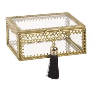 Nouveauté, boîte à bijoux vintage en laiton avec cadre en verre transparent, meilleure qualité, pour la maison ou pour ranger des souvenirs, boîte à bagues - Product Image 4