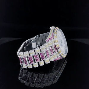 Reloj de Oro Blanco con Diamantes de Circonia Cúbica con Claridad VVS, Estilo Hip Hop, para Hombre, de Fábrica Directa, Calidad de Marca - Product Image 4