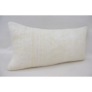 Beige Ikat Toile Patchwork Wool <b>Pillow</b> 12x24 Inch Decorative Accent <b>Pillow</b> Woven Vintage Portable for Bedding Floor Christmas - Product Image 2