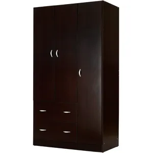 Ahorro de espacio Muebles de dormitorio Armario Organizador de almacenamiento Armario de madera de triple puerta - Product Image 5