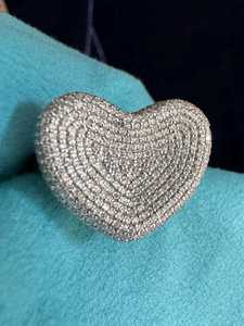 Anillo de Moissanita con Corte Corazón, Anillo de Boda Original, Venta al por Mayor, Corte Pavé, Plata 925, Chapado en Oro Rosa, Joyería Fina, Fiestas Románticas - Product Image 2