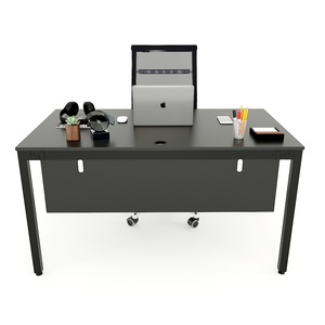 UConcept Minimalist Oak Computer Table with Steel Legs for Home Office <b>Study</b> - Product Image 2