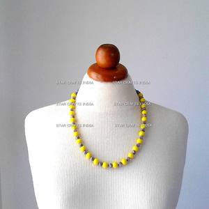 Design unique prêt à expédier en stock expédition rapide mode perles en bois Long collier bohême femmes collier de perles de couleur - Product Image 2