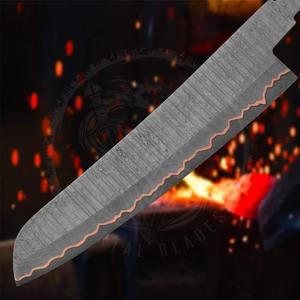 ใบมีดเปล่าสำหรับทำมีดครัว DIY เหล็กดามัสกัสทองแดง 67 ชั้น VG-10 ความแข็งสูง สำหรับมีดหั่นเนื้อ ปลา - Product Image 2