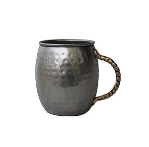 Taza de acero taza de vaso grabada con asa para artículos de fiesta hechos a mano y restaurantes y venta - Product Image 3